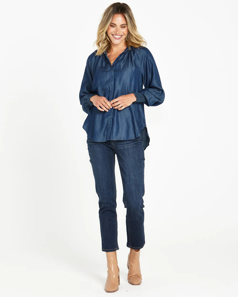 Betty Basics | Blue Haze - Nina Lyocell Shirt