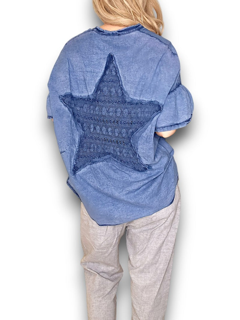 Helga May | Faded Navy Star Shirt