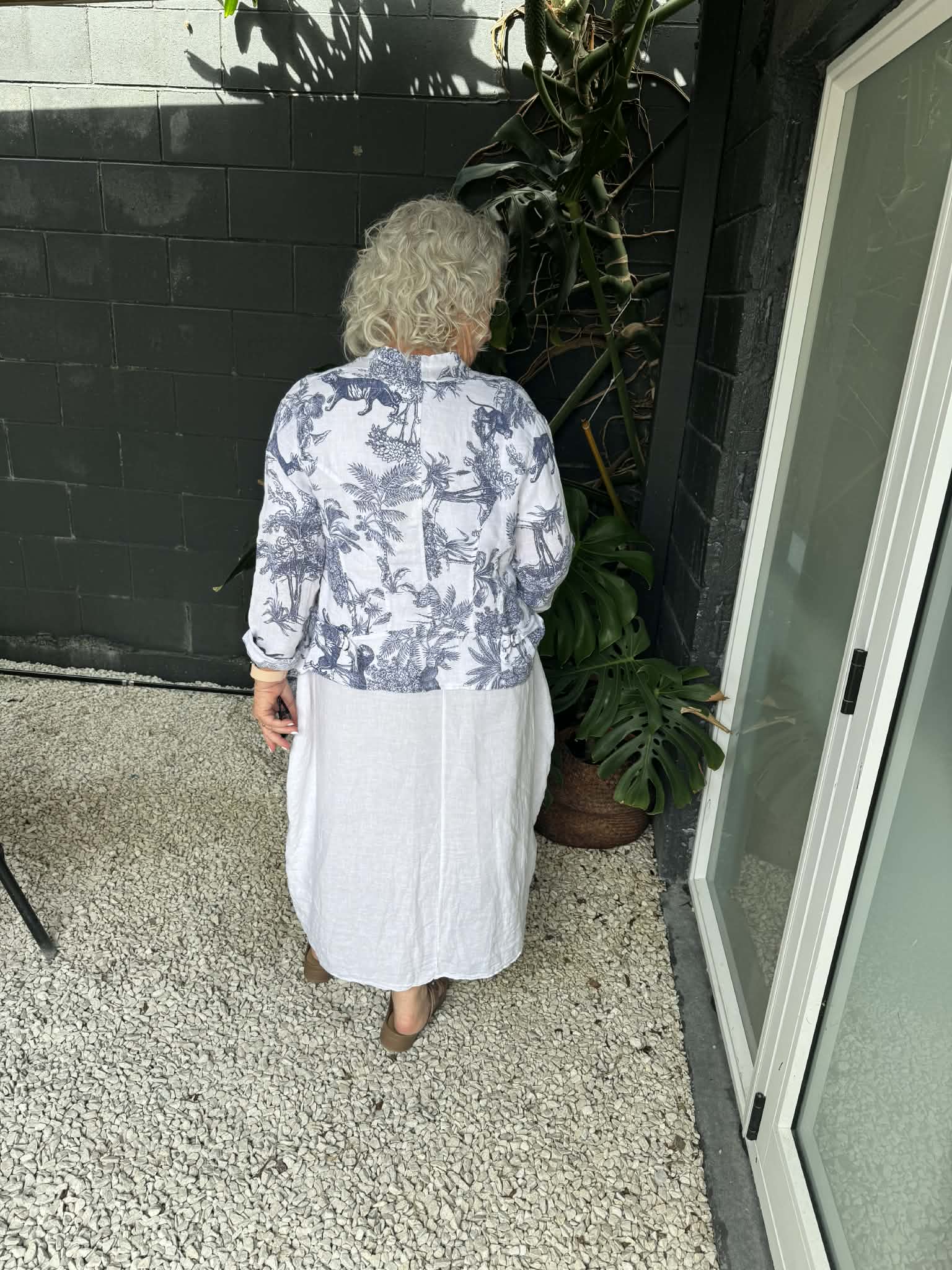 Helga May | White French Toille Angled Cover Up