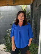 The Cottage Collection | Orchid Top - Cobalt Blue