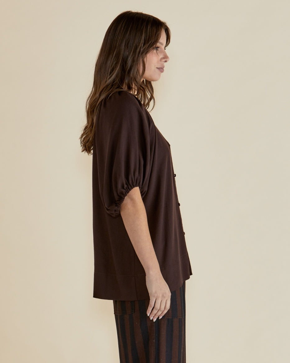 Betty Basics | Asher Blouse - Chocolate