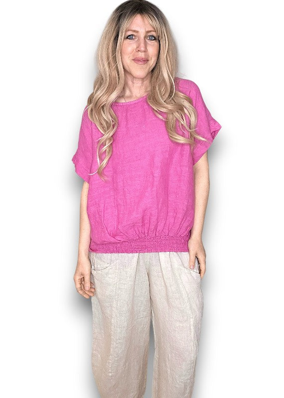 Helga May | Split Back River Top - Hot Pink