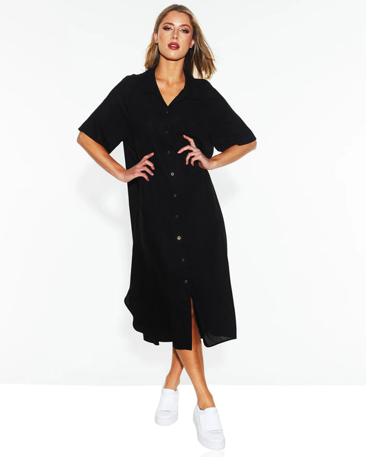 Fate + Becker | Statues Shirt Dress - Black