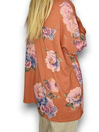 Helga May | Faded Brick - Ombre Peony Patchwork Hoodie