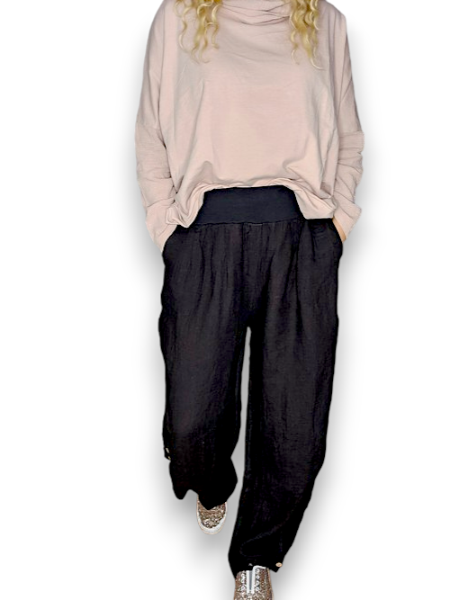 Helga May | Black - Alma Linen Pants