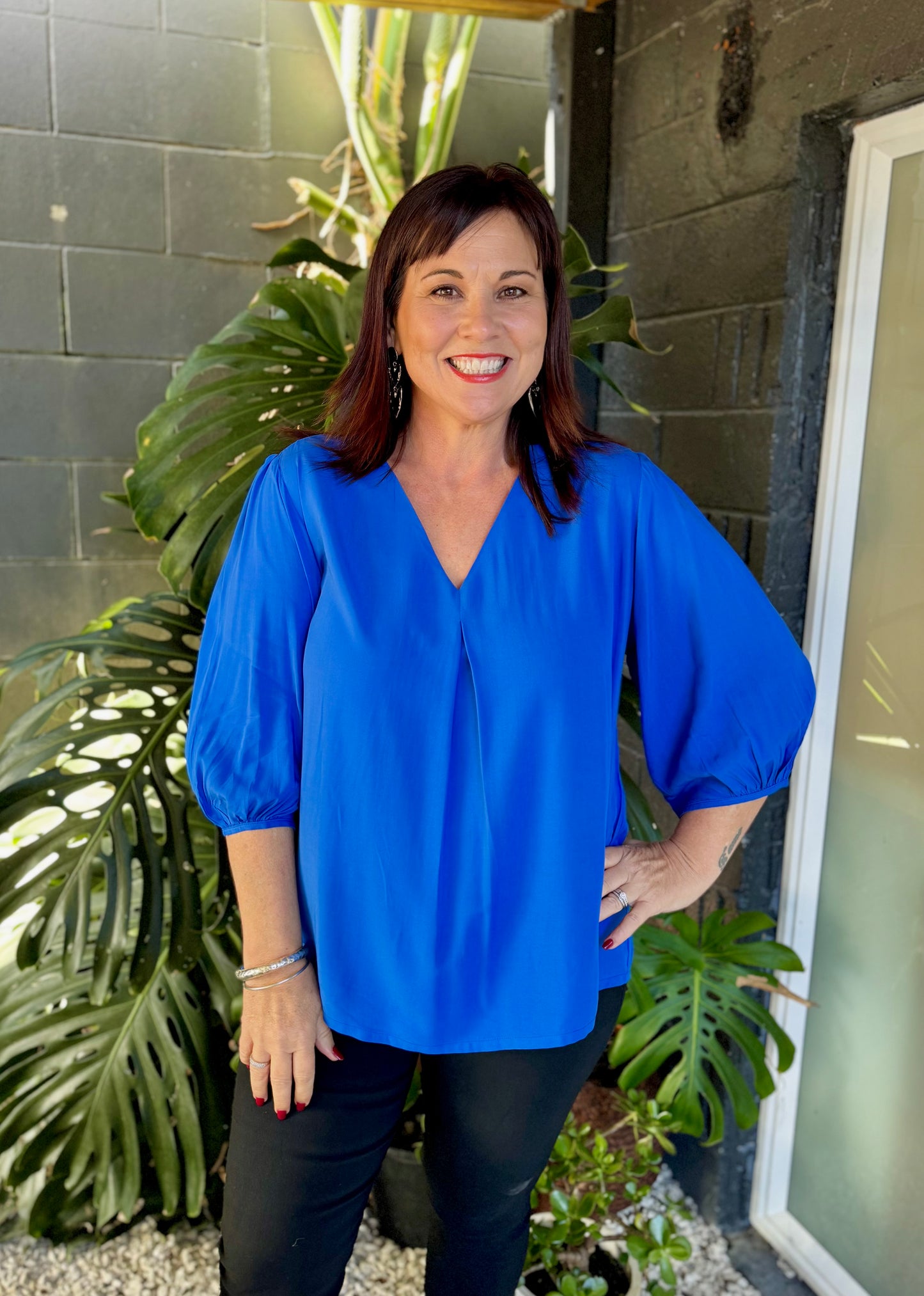 The Cottage Collection | Orchid Top - Cobalt Blue