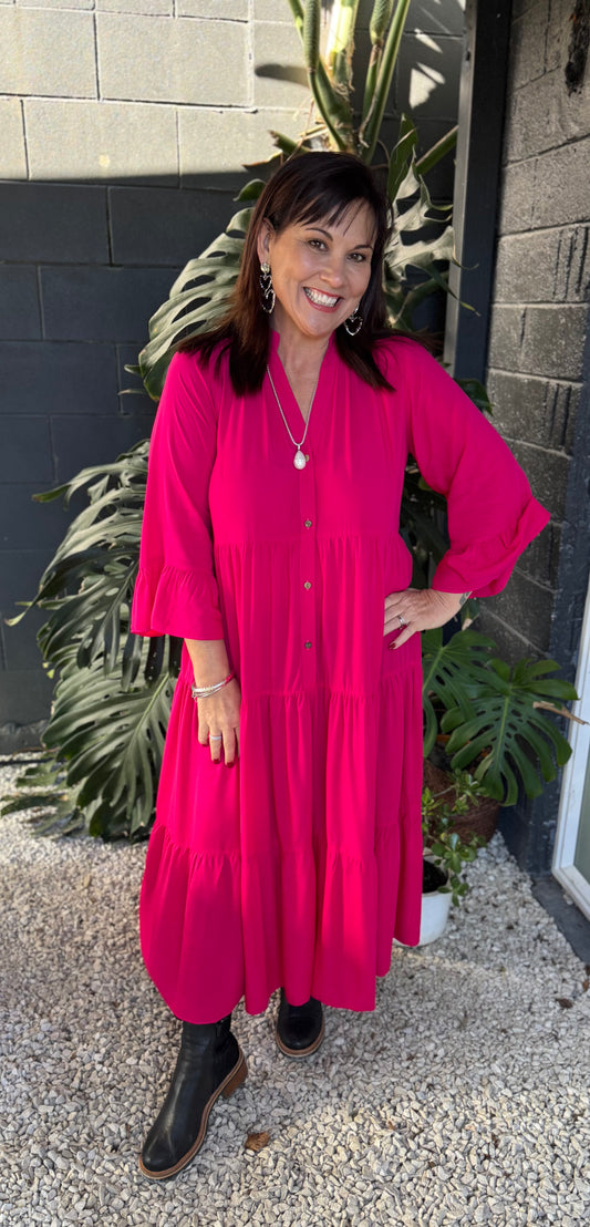 The Cottage Collection | Lilly Dress - Fuchsia Pink