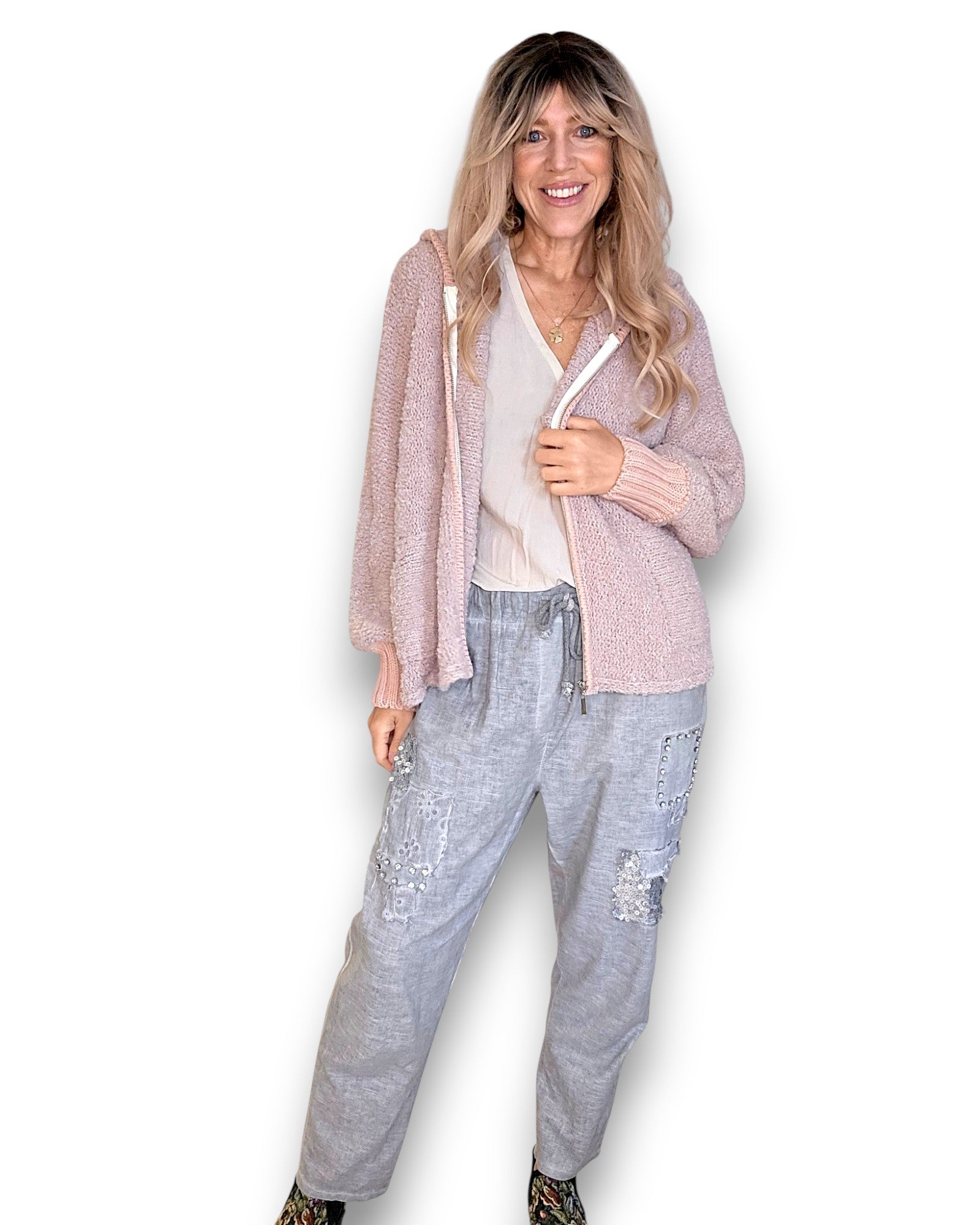 Helga May | Pink Chenille Hoodie