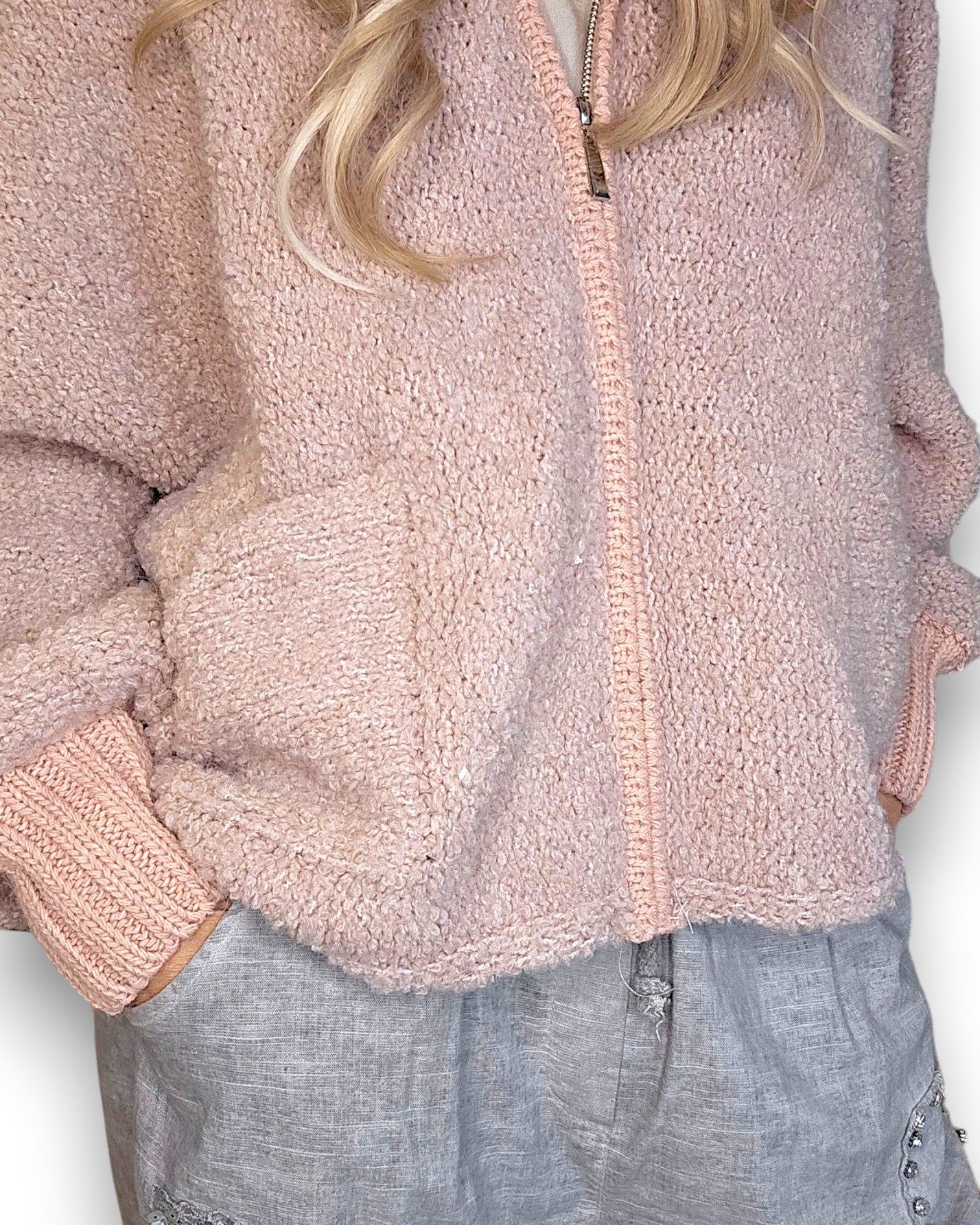 Helga May | Pink Chenille Hoodie