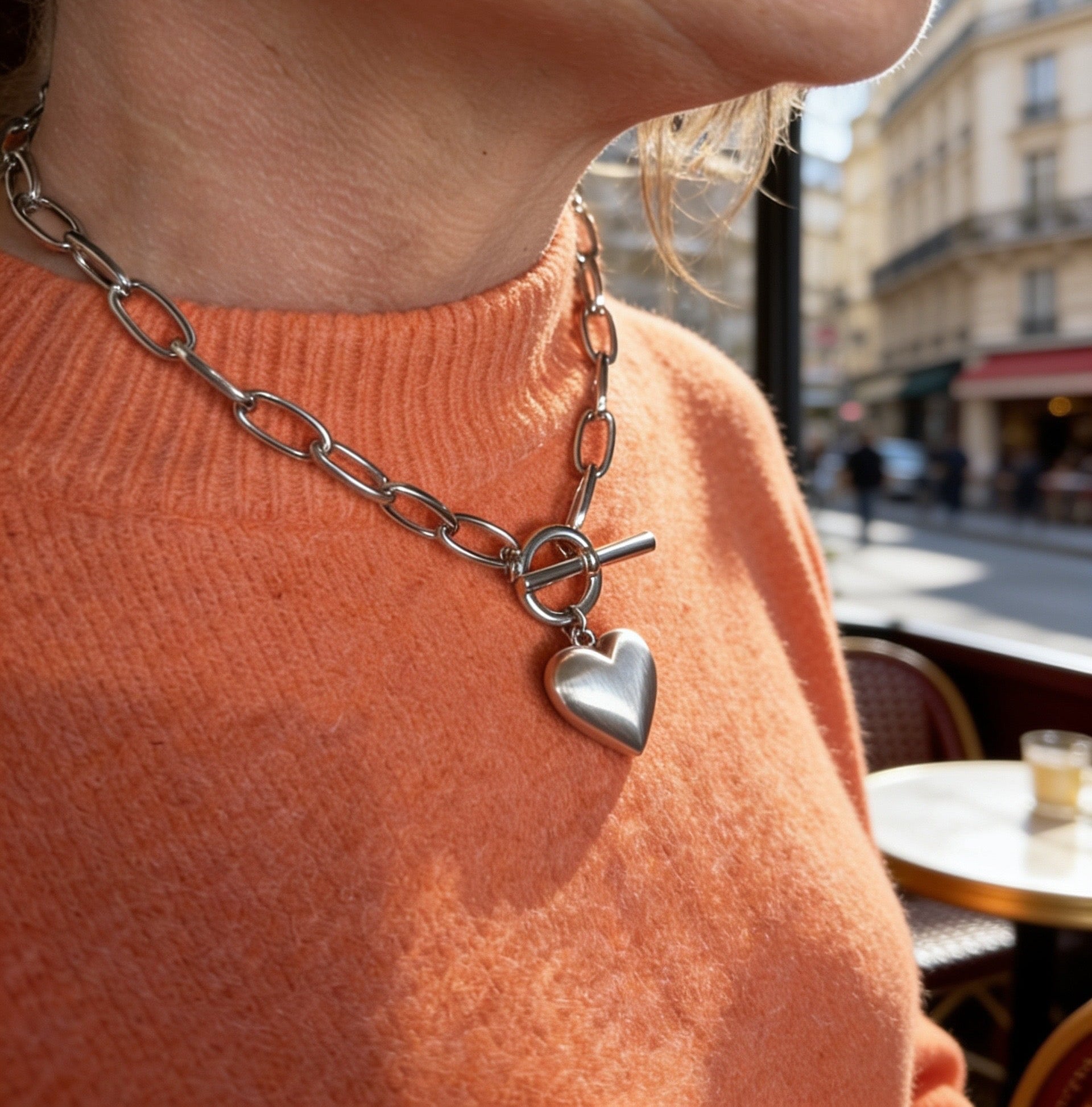 The Cottage Collection | Lexi Silver Heart Chain Necklace