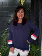 Loved By Me - Smartie Pants Sweatshirt - Blue Red White