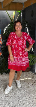 Loved By Me - Red Dream Dress - 100% Cotton