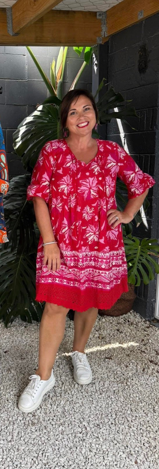 Loved By Me - Red Dream Dress - 100% Cotton
