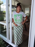 Loved By Me - Be My Candy - Pink & Green Stripe Skirt