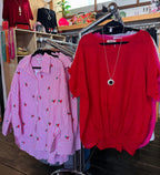 Loved By Me - Red Delight - Linen Top