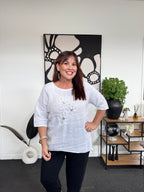 The Cottage Collection | Clementine Linen Top - White