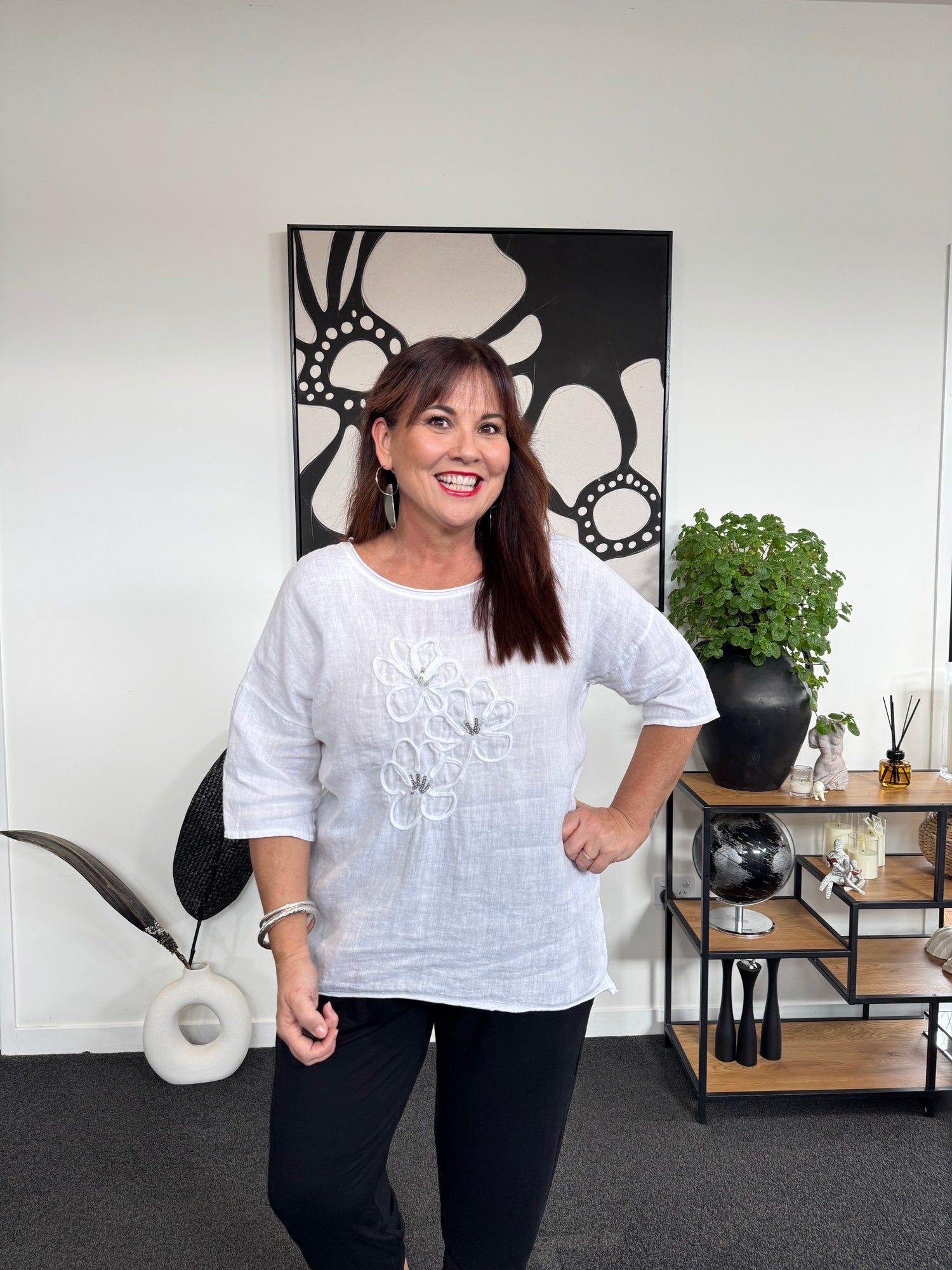 The Cottage Collection | Clementine Linen Top - White