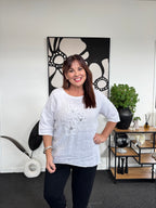 The Cottage Collection | Clementine Linen Top - White