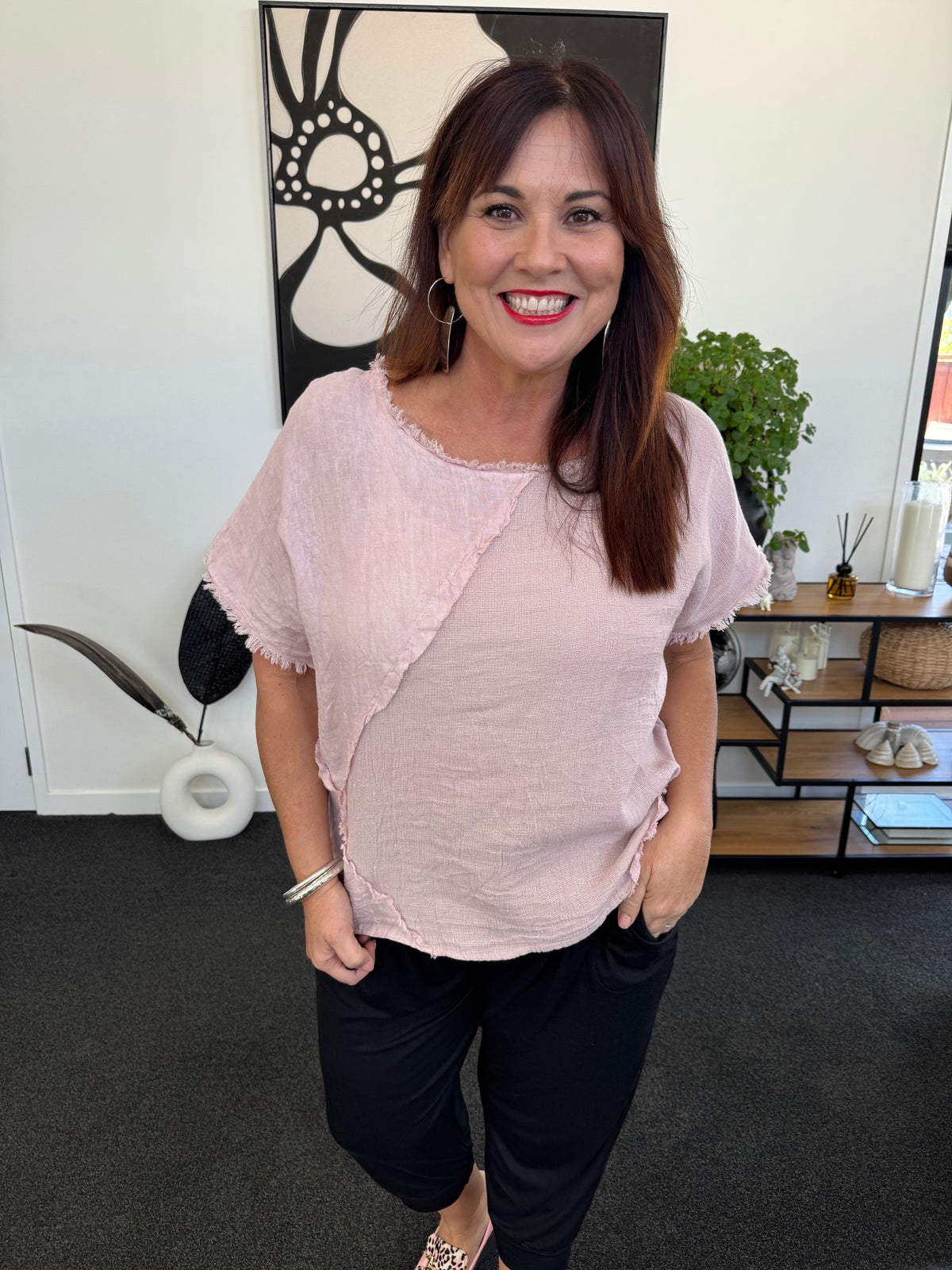 The Cottage Collection | Freya Linen Top - Blush