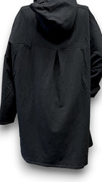 Helga May |Black - Plain Patchwork Cotton Hoodie