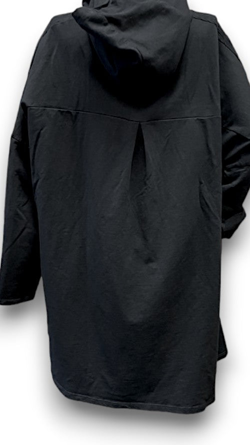 Helga May |Black - Plain Patchwork Cotton Hoodie