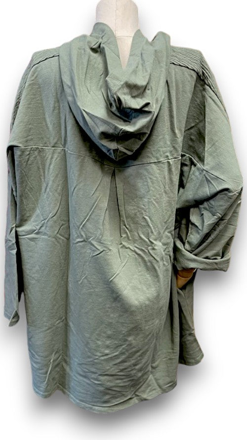 Helga May |Forrest - Plain Patchwork Cotton Hoodie