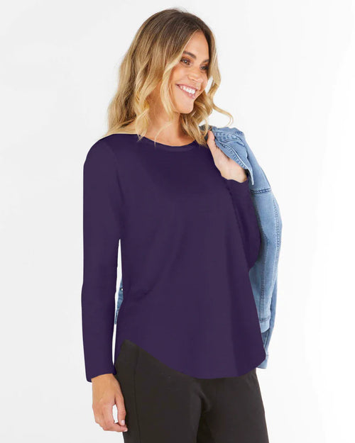 Betty Basics | Megan Long Sleeve Top - Navy