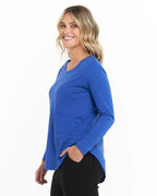 Betty Basics | Estate Blue Megan Long Sleeve Top Curve