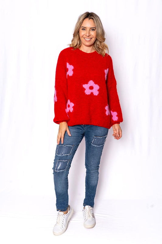 The Italian Closet | Red - Marc Chunky Mohair Blend Knit
