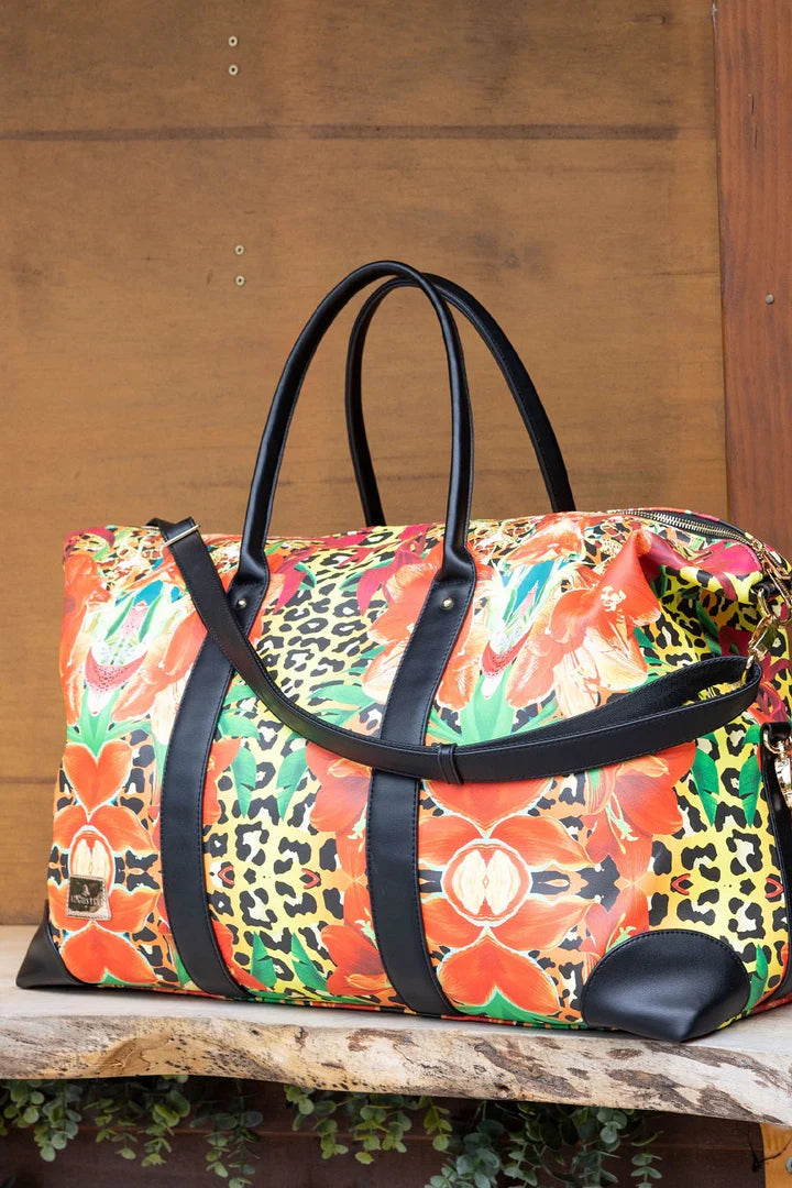 Leopard and discount floral weekender bag