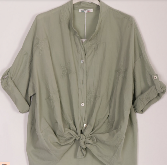 The Cottage Collection | Khaki - Khloe Cotton Shirt