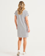 Betty Basics | White/Black Stripe Zena T-Shirt Dress