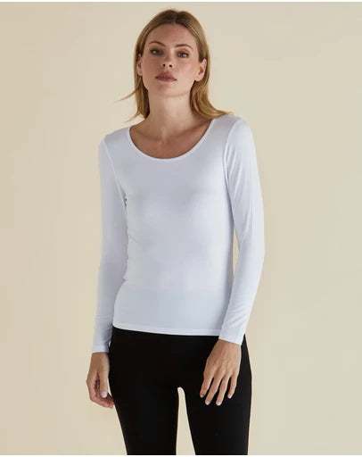 Betty Basics | White - Kelli Long Sleeve Top