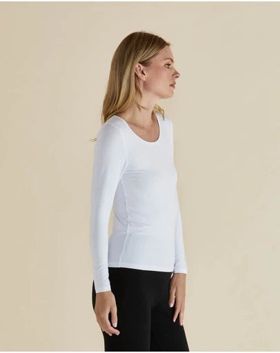 Betty Basics | White - Kelli Long Sleeve Top