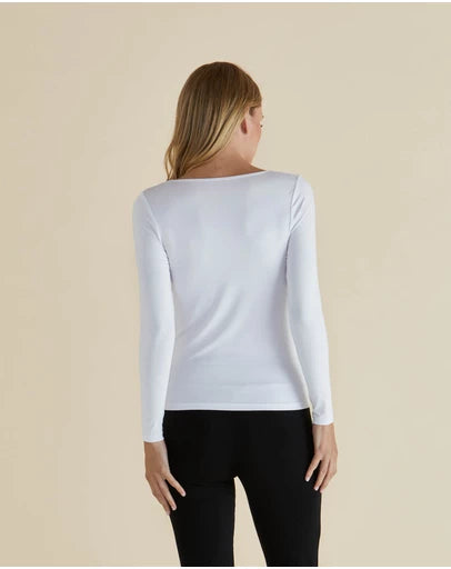 Betty Basics | White - Kelli Long Sleeve Top