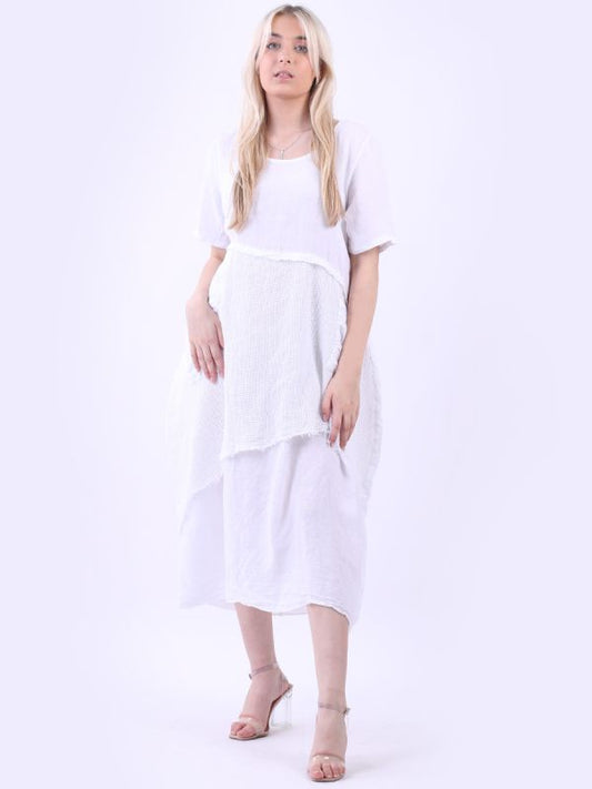 The Cottage Collection | Saxon Italian Mesh Linen Dress - White