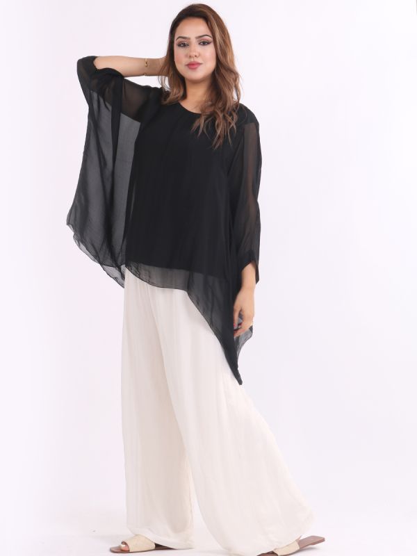 The Cottage Collection | Black Sophia Silk Tunic