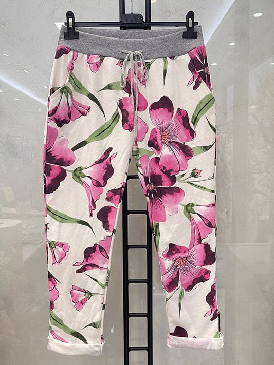 The Cottage Collection | Cerise Tulip Print Joggers