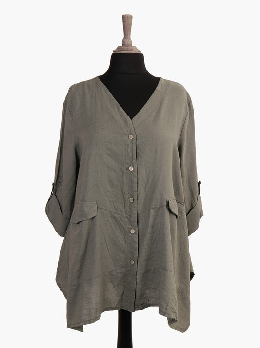 The Cottage Collection | Khaki - Flynn Linen Shirt