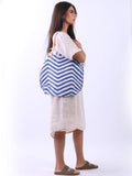 The Cottage Collection | Blue Wavy Canvas Bag