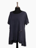 The Cottage Collection | Navy - Maggie Linen Zip Top