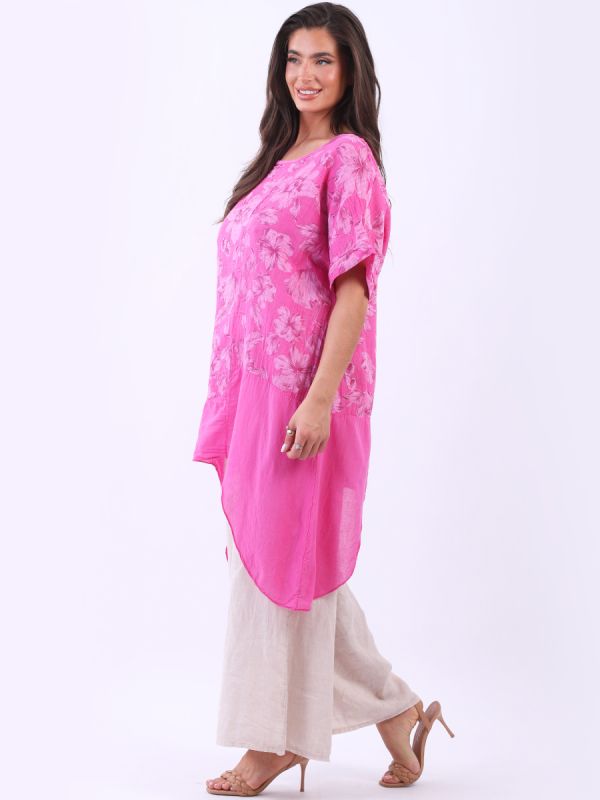 The Cottage Collection | Pink - Gretchen Floral Cotton Tunic