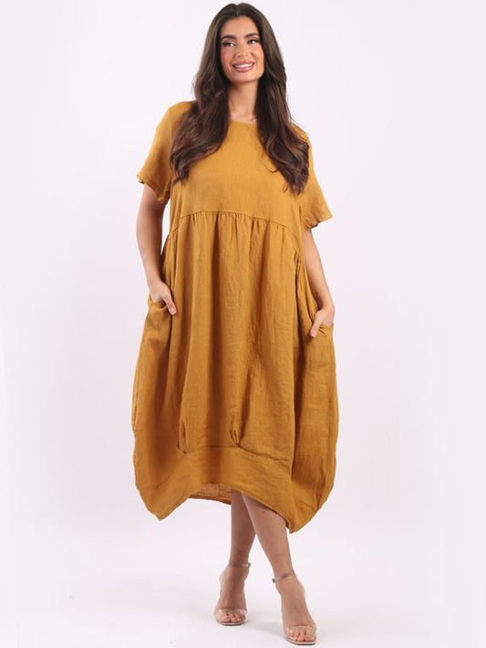 The Cottage Collection | Mustard Jess Linen Dress