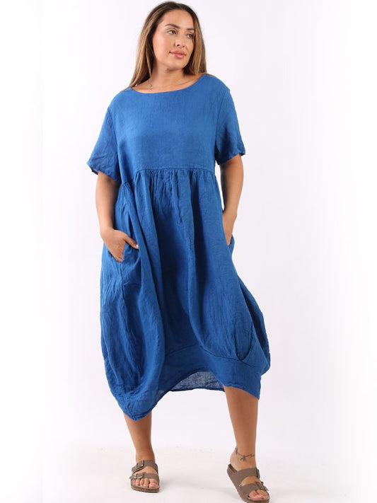 The Cottage Collection | Royal Blue Jess Linen Dress