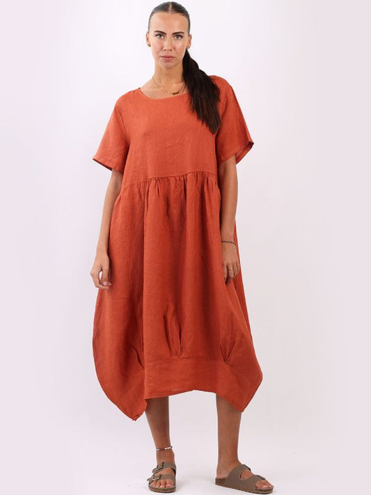 The Cottage Collection | Rust Jess Linen Dress