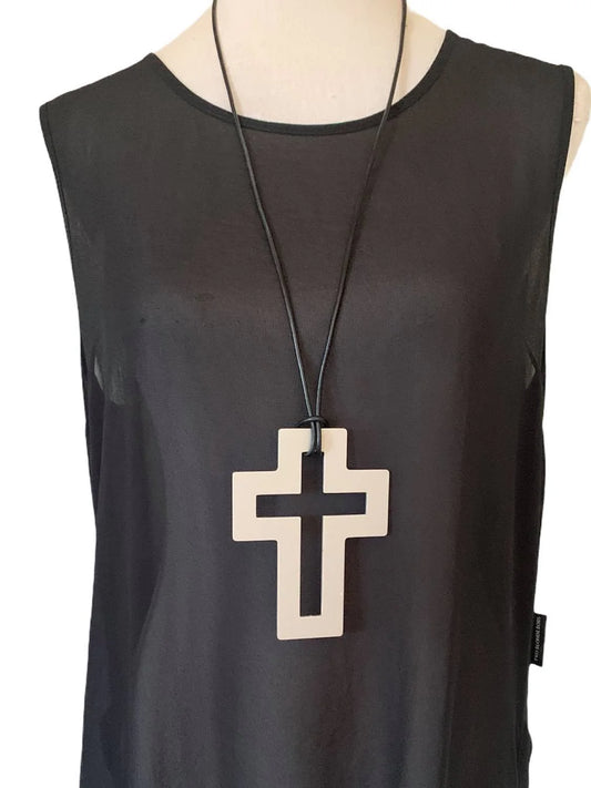 Two Blonde Bobs | Necklace - Silver Cross