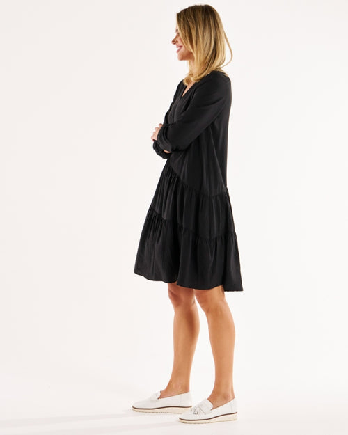 Betty Basics | Black - Tenley Tiered Dress
