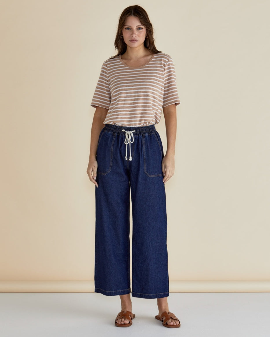 Betty Basics | Ariana Tee - Beige Stripe