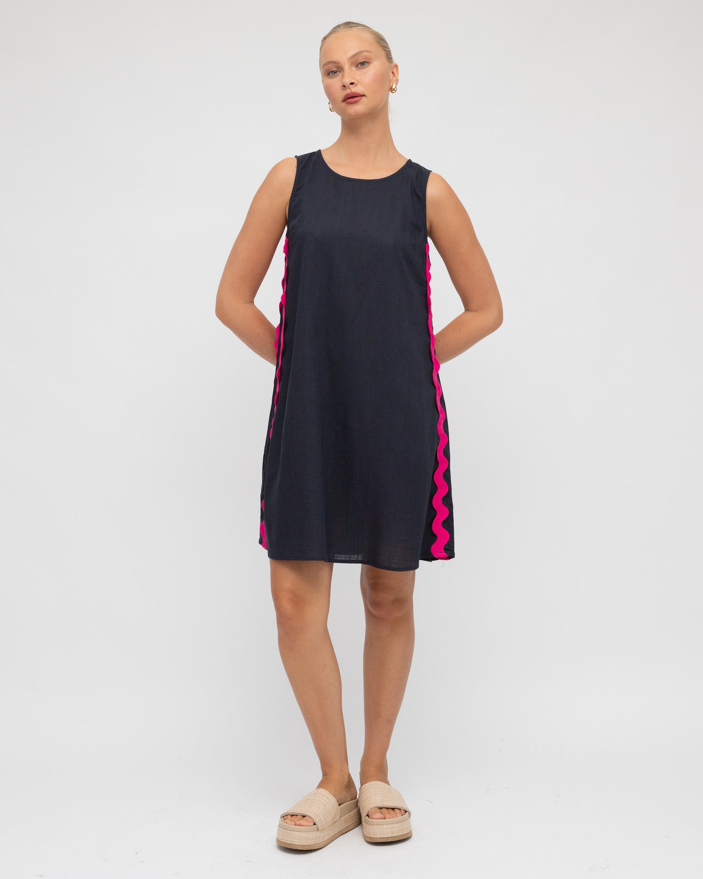 Label of Love | Kate Dress - Navy/Pink