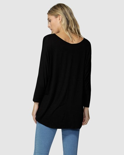 Betty Basics | Black Milan 3/4 Top